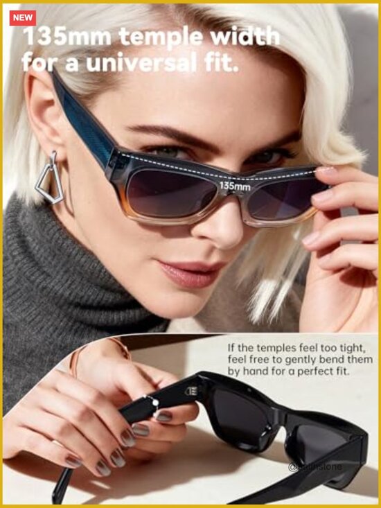 Cat Eye Polarized Sunglasses UV400 Protection Chunky Acetate Retro Shades main image 5